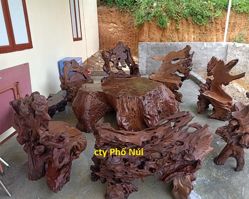 Bộ bàn ghế gốc cây Gỗ Hương 5 món  Shopee Việt Nam